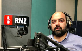 Afghan journalist and parliamentary candidate Bilal Sarwary in RNZ's Auckland studio.