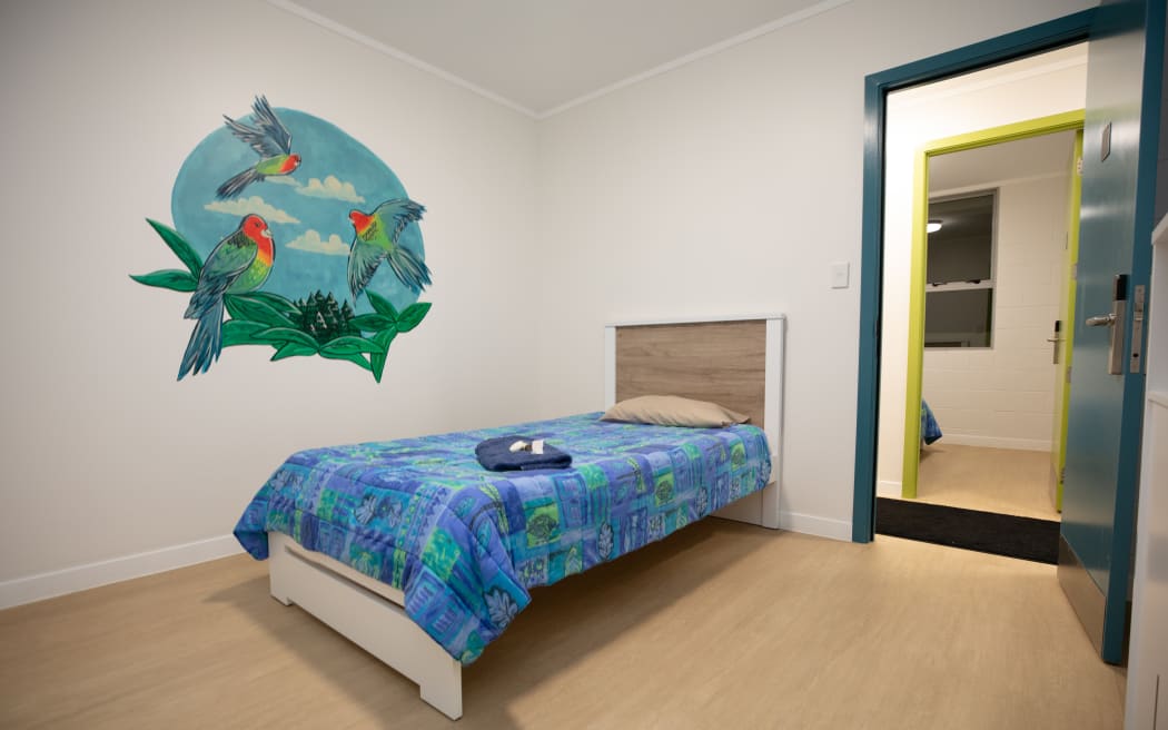 A room at the new emergency housing complex.