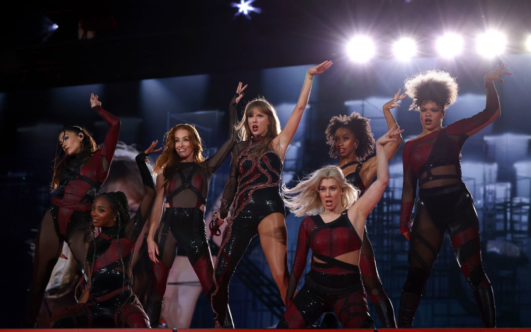 Taylor Swift performs during her Reputation set at the Melbourne Cricket Ground on February 16, 2024. (Photo by Graham Denholm/TAS24/Getty Images for TAS Rights Management)