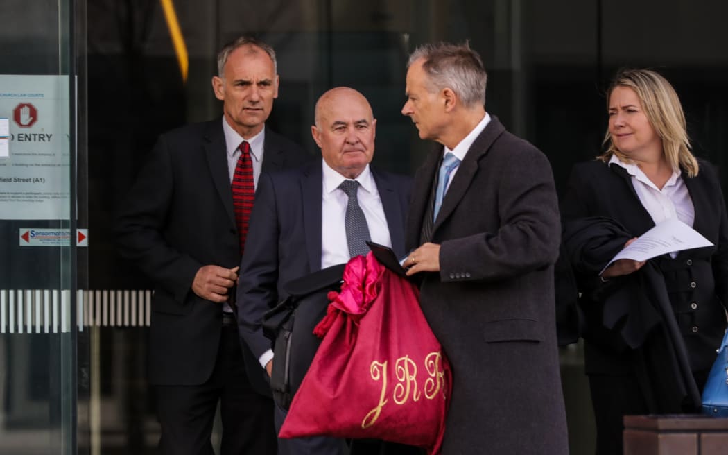 Simon Nikoloff, left, Gerard Gallagher, second left, and lawyers James Rapley QC and Kathryn Dalziel.
