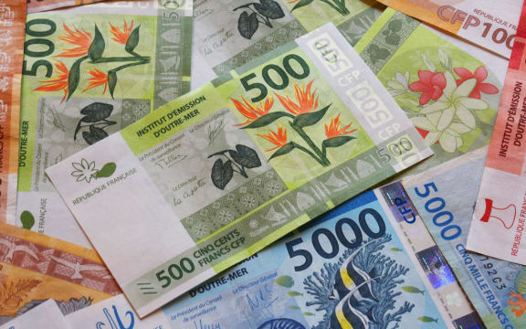 Assortment of French Pacific Franc banknotes