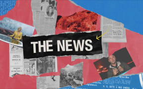 A title of The News and images from newspapers and tv news bulletins.