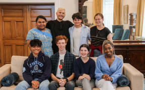 Rito 2021 in the Speaker's Lounge. (back left to right) Misipeka, Saiah, Max, Maya. (front) Ty, Ed, Izzy, Cornelia.