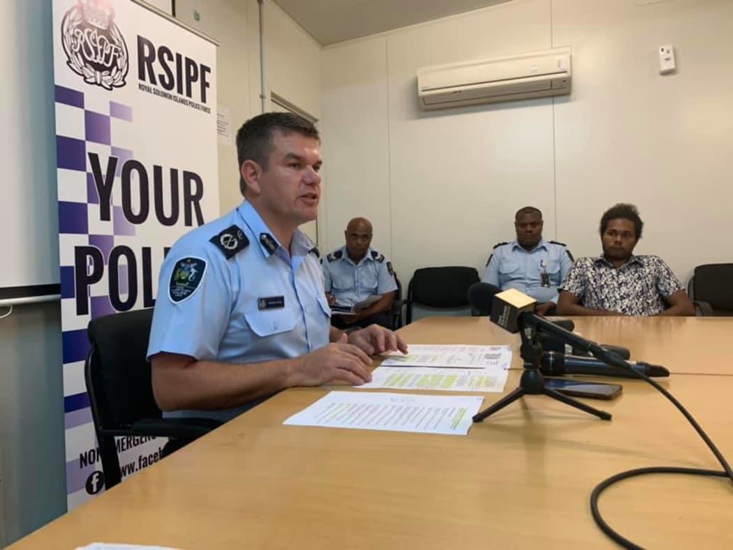 Solomon Islands Police Commissioner Matthew Varley updates media on election security operations.