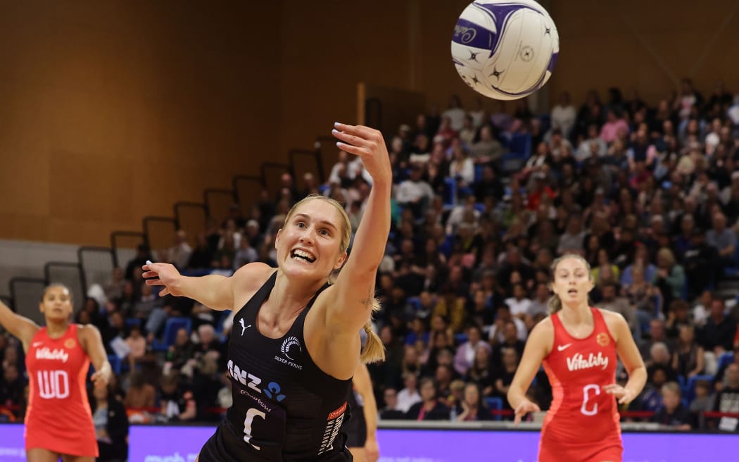 Silver Ferns Maddy Gordon during the 2024 Taini Jamison Trophy series.