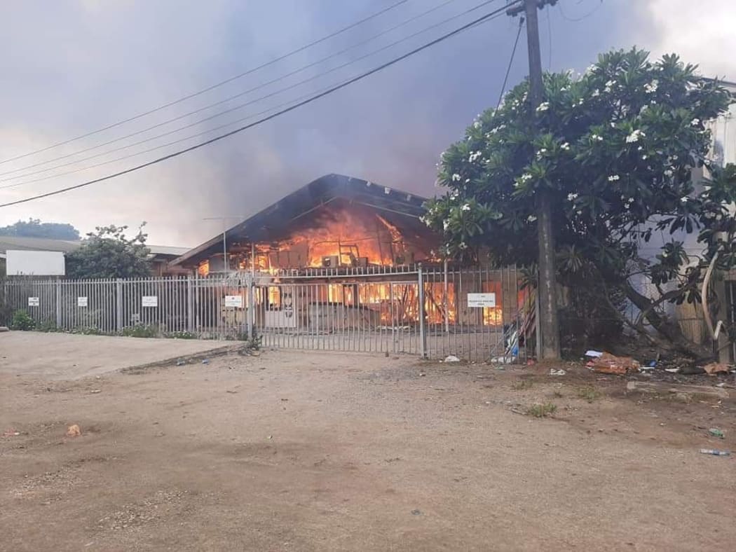 The Adkonect printing complex in Ranadi was among dozens of businesses destroyed in the riots.