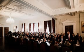 No captionCeremony to Appoint the New Ministry. Government House