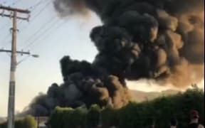 The fire near Ngongotaha on Tuesday evening.