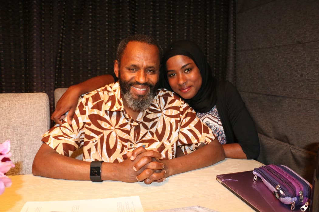 Like father, like daughter. Kabba Bah and Fatumata Bah at home in Papatoetoe