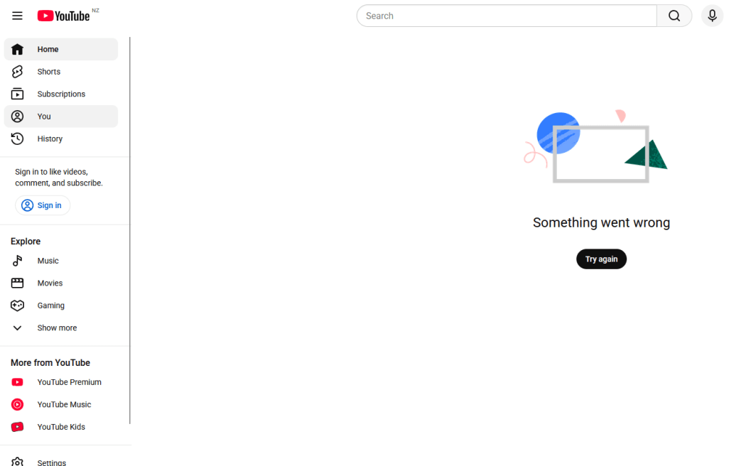 This sign appears for some people when going to YouTube's home page.