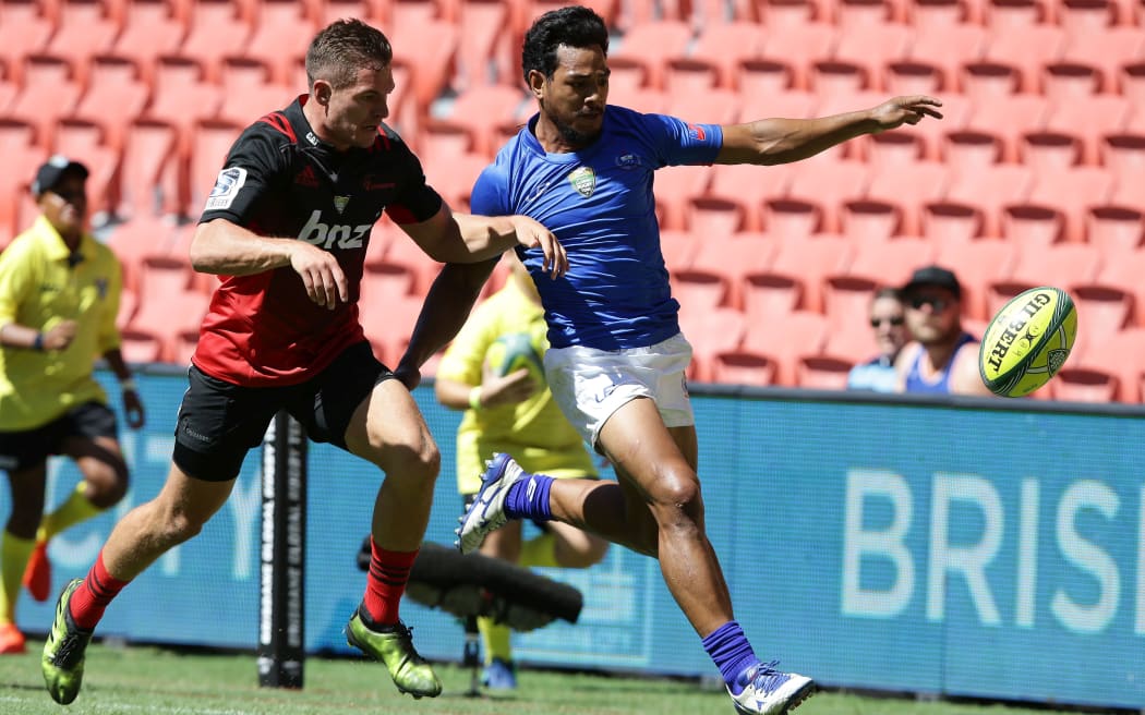Tila Mealoi playing for Samoa during the Brisbane Global Rugby Tens in February.