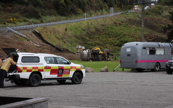 The truck involved in a fatal crash by the Tarawera café on 19 October, 2020.