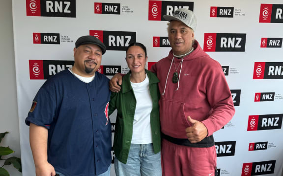 Danny Haimona, Che Fu and Kara Rickard celebrate the reissue of 'Kaupapa Driven Rhymes Uplifted'