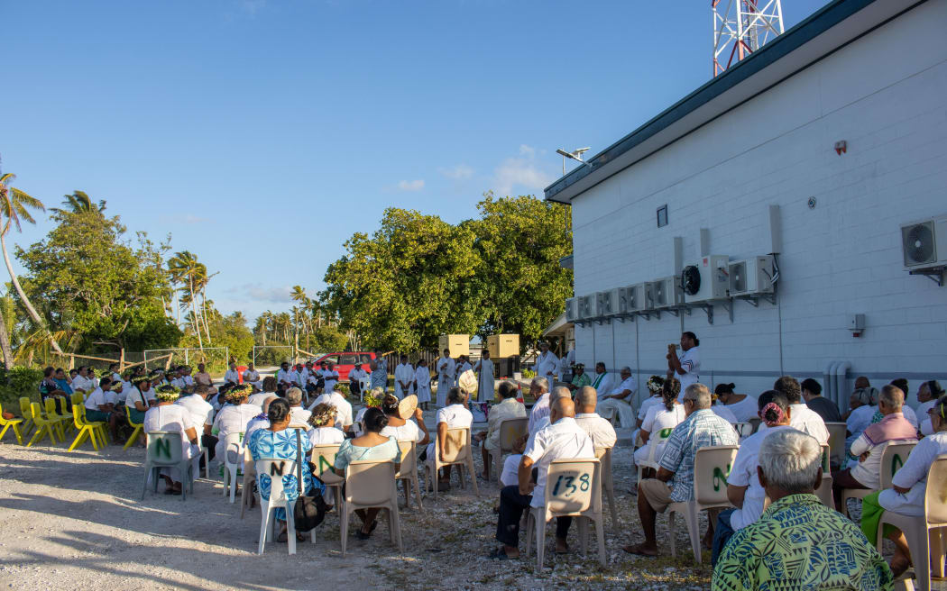 Opening of the newly built Teletok station on Nukunonu, Tokelau