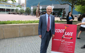 Auckland Mayor Phil Goff is encouraging people to take care while scootering.