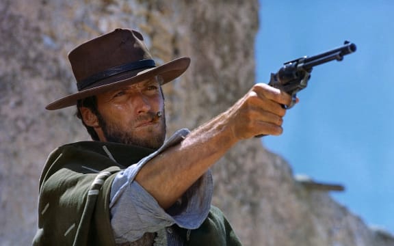 Still from the 1965 spaghetti western For a Few Dollars More featuring Clint Eastwood as "The Man With No Name".
