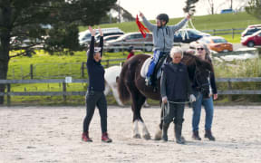 Reuben Brown at Riding for the Disabled at Totara Park.