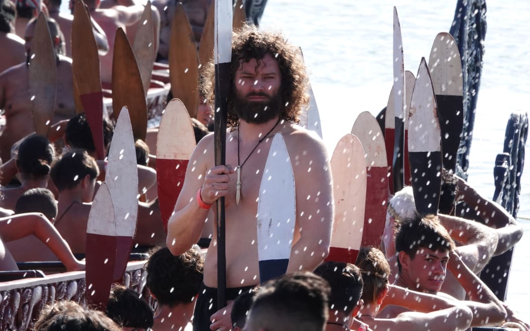 Dutch kaihautū (captain) Koos Wabeke during last year’s Waitangi Day commemorations.