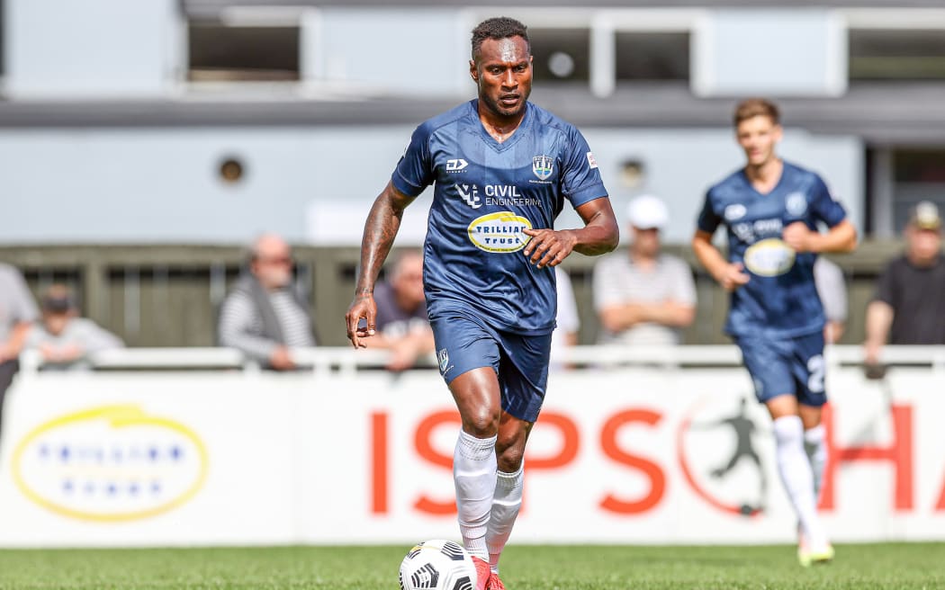 Auckland's Brian Kaltak at the ISPS Handa Men's Premiership, in the Auckland City FC versus Eastern Suburbs match on 15 November, 2020.
