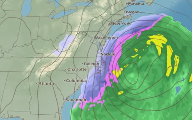 Forecast models are predicting a bomb cyclone off the US East Coast ...