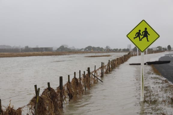 Flooding in Kaiaua.