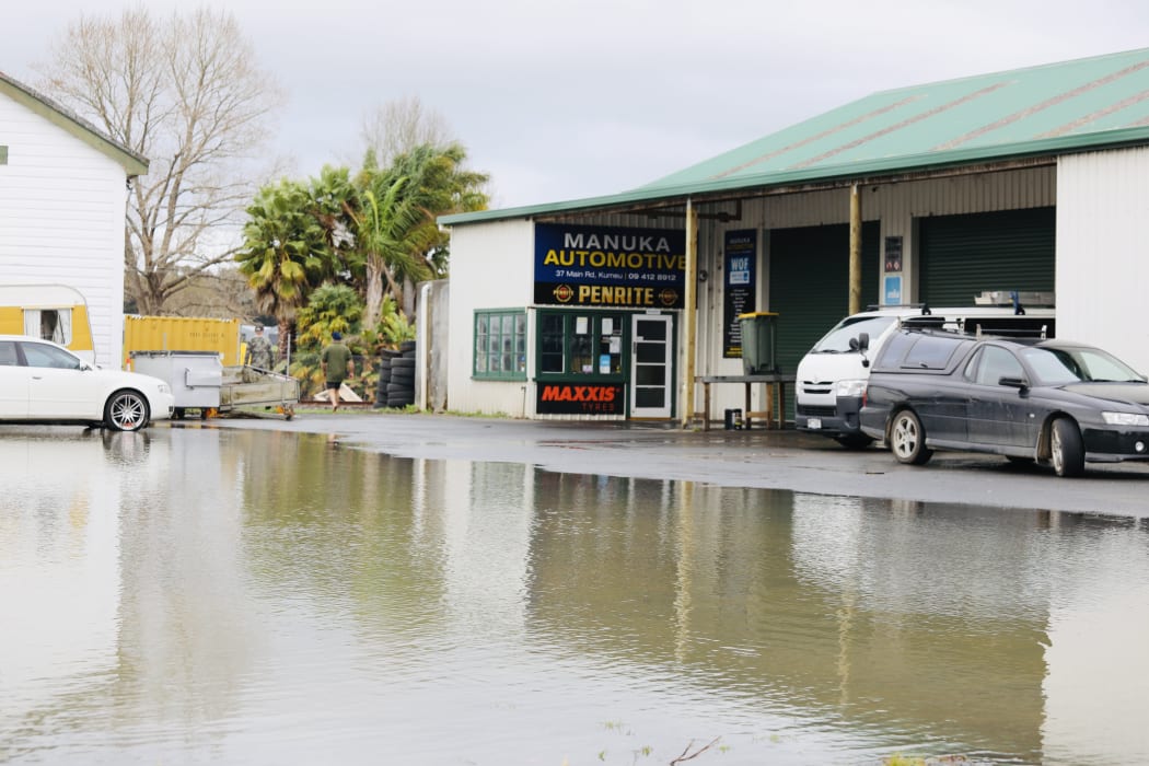 Flooding in Kumeū today.