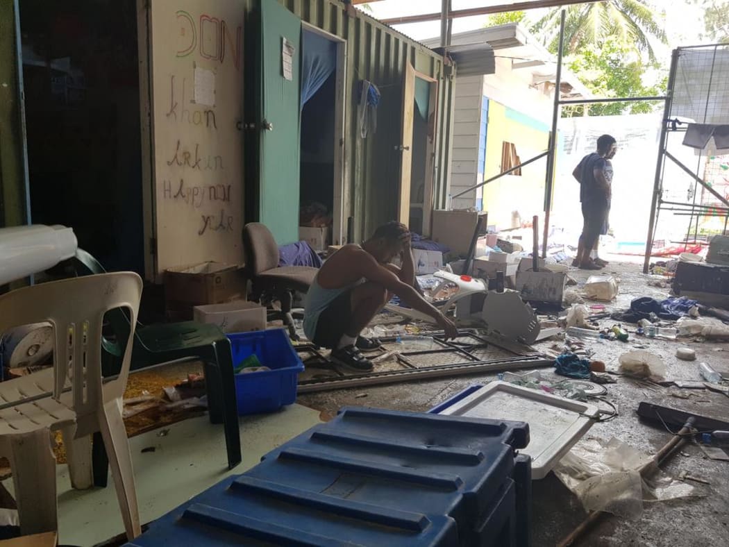 The detention centre after police moved in.