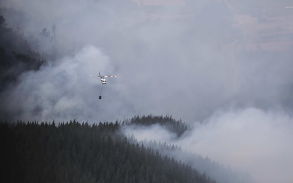 Nelson fire, aerial view over Eves Valley, Pidgeon Valley and Redwood Valley.