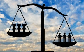 70672660 - men and women on scales. concept of gender inequality