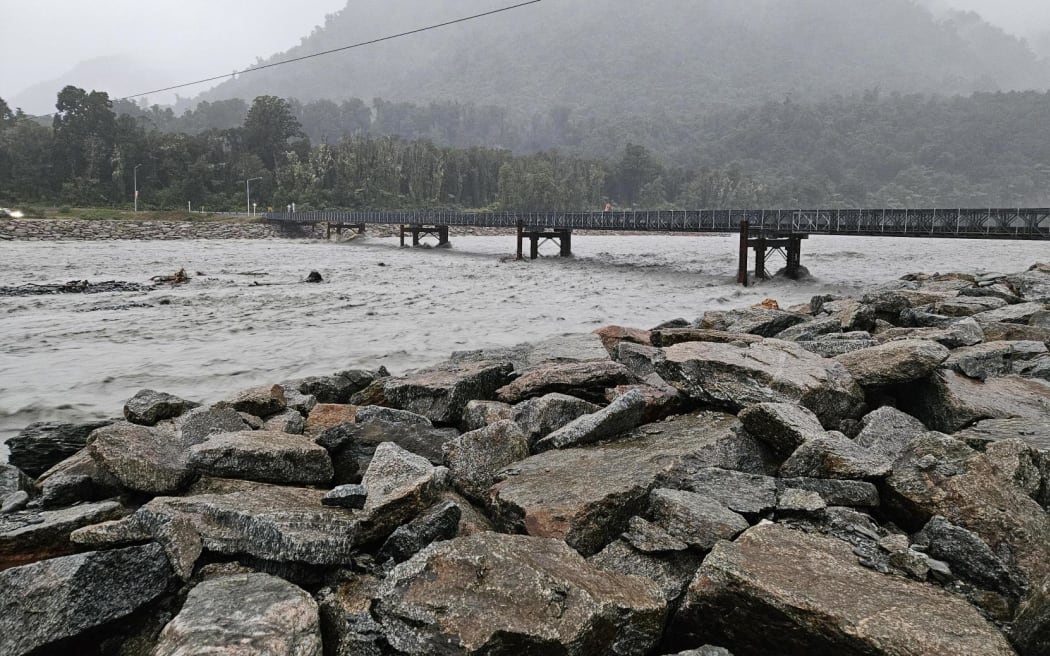 The Waiho River in Franz Josef is at 8 metres as rain hits Westland.