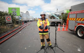 Fire and Emergency Assistant Commander Mike Manning speaks about the Onehunga timber fire on 8 February, 2024.