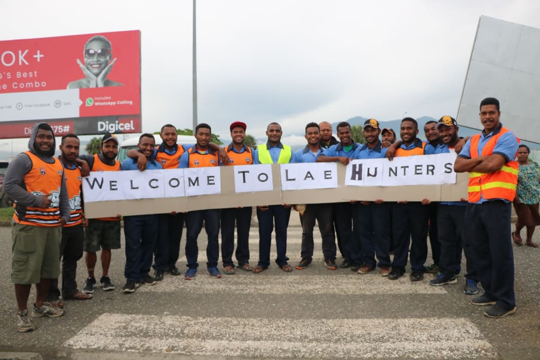 The PNG Hunters received a warm welcome on arrival in Lae.