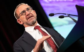 Andrew Little speaking to media about Budget 2022