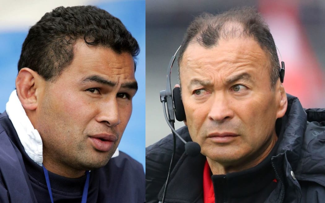 Eddie Jones (right) has been a villain for NZ rugby fans, but perhaps they should be watching Pat Lam (left).