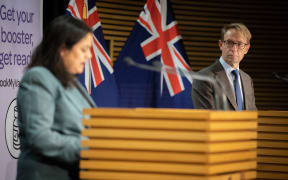 Ashley Bloomfield and Ayesha Verrall at Parliament's Theatrette