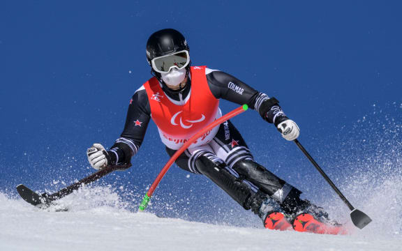 Adam Hall NZL competes at Winter Paralympics, 2022.