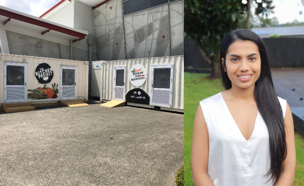 The Kitchen Project base at the Vodafone Events Centre in Manukau and, right, Eke Panuku's programme manager Sreshta Sridhar.