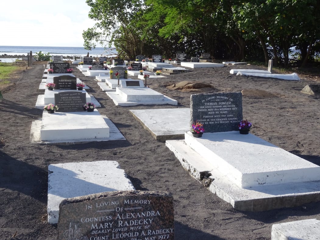 Graves at Nikao Cemetery on Rarotonga after being restored.