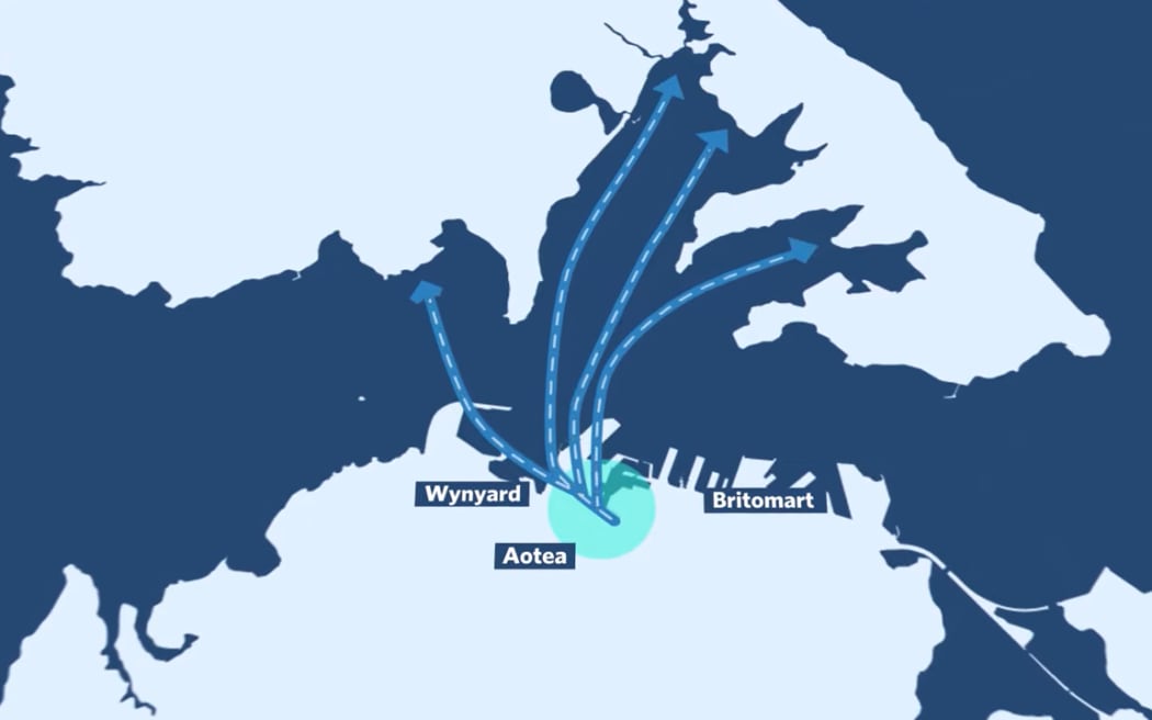 A visualisation of Waka Kotahi's proposed Auckland habour crossings.