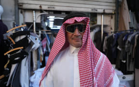 Temuera Morrison wearing traditional bedouin gear for his TV series Earth Oven.
