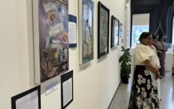 Dozens of people showed up for the opening of the exhibition on Sunday in Wellington.