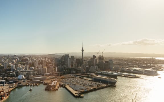 Port of Auckland and Auckland CBD.