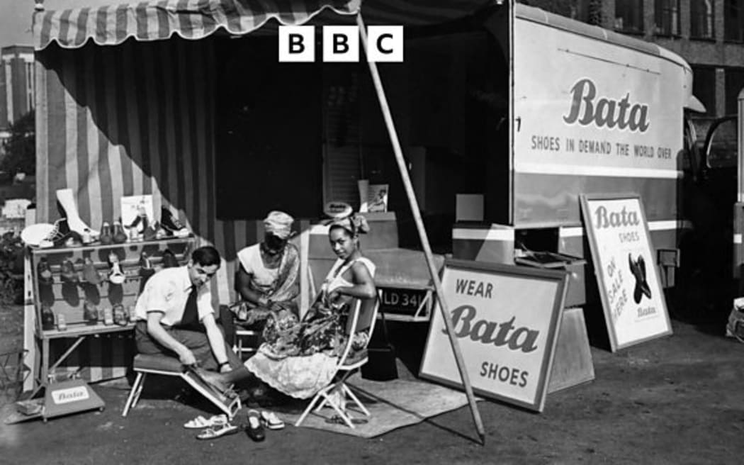 Mobile shoe shop selling Bata shoes