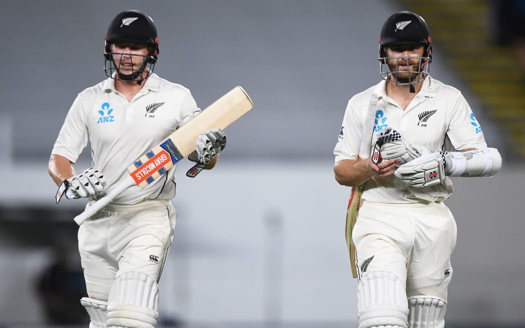 Black Caps batsmen Henry Nicholls, left, and Kane Williamson.