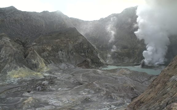Whakaari / White Island seen in a GeoNet volcano camera on 1 December, prior to the eruption on 9 December.