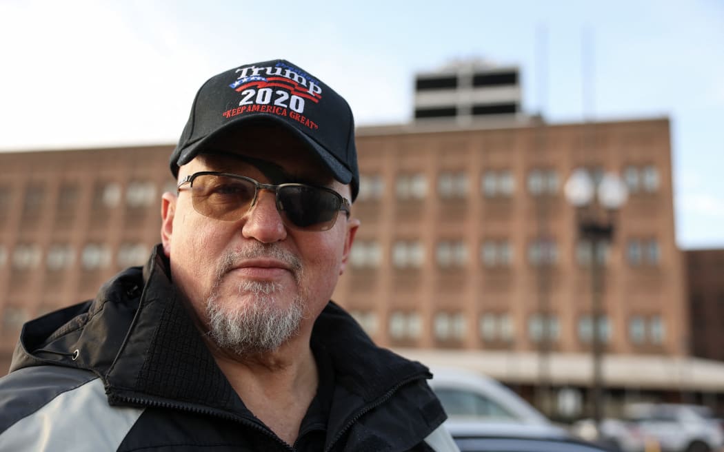WASHINGTON, DC - JANUARY 21: Stewart Rhodes, Oath Keepers founder, poses for a portrait after being released last night after spending the past 3 years in Cumberland, Maryland at the Federal Correctional Institution on January 21, 2025 in Washington, DC. On January 20th, Donald Trump pardoned around 1,500 criminal defendants who were charged in the January 6 attack on the U.S. Capitol.