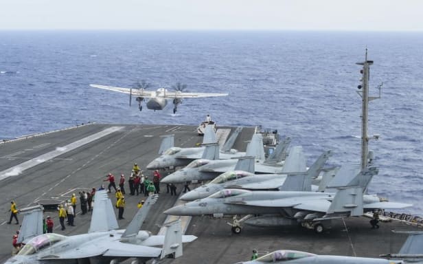 This handout picture taken on November 17, 2017 and released by the US Navy on November 22, 2017 shows a C-2A Greyhound.