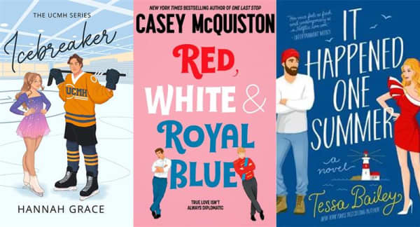 Cover images of three examples of books with a cover style that looks appealing to tweens but include some quite spicy sexual content.