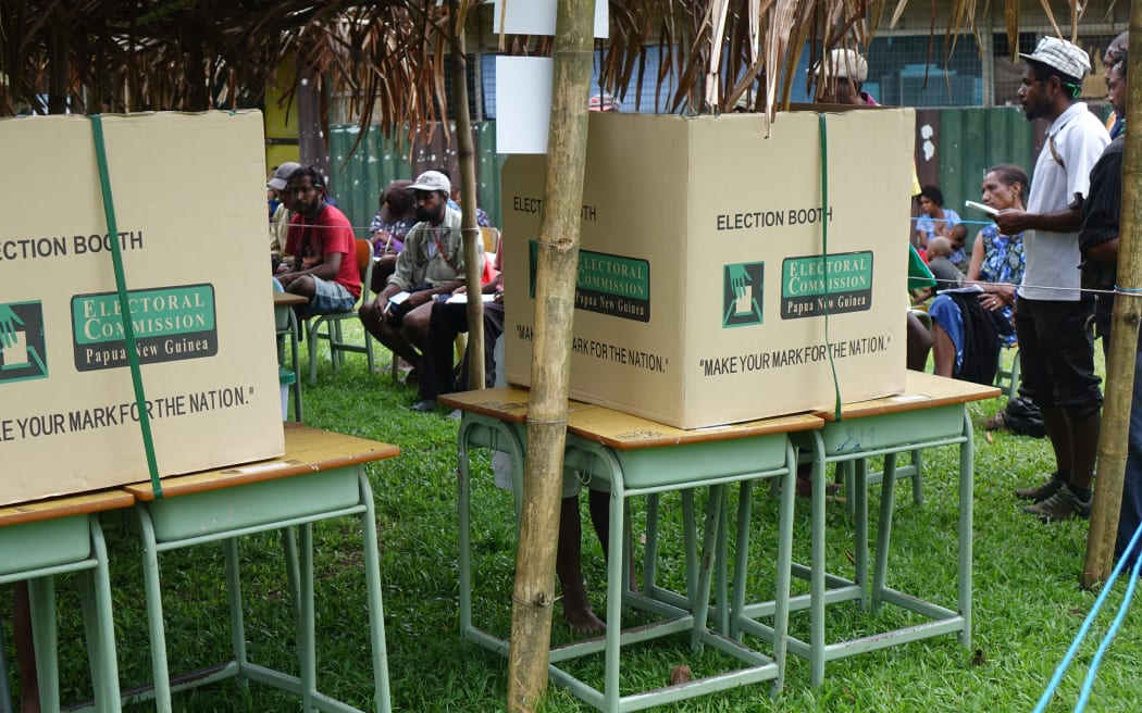Polling booths in Papua New Guinea's 2017 national election.