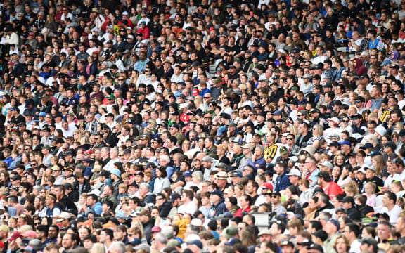 Football fans at Eden Park in 2022.